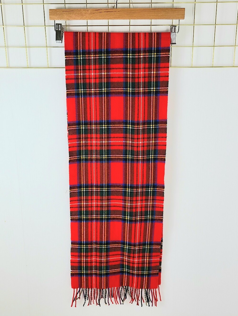 Made in Scotland Red Tartan Plaid Cashmere Scarf